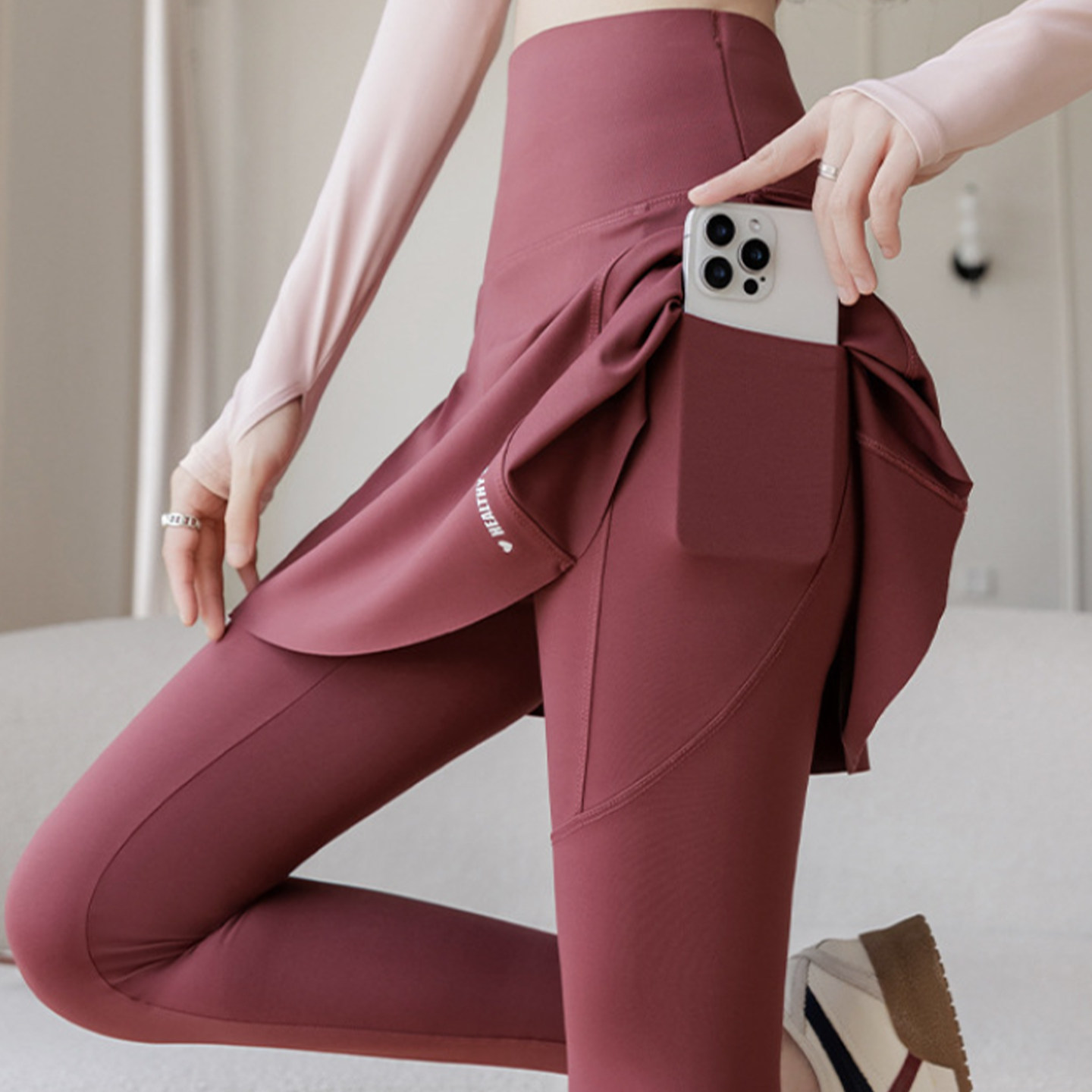 运动裙裤高腰假两件瑜伽裤显瘦健身裤速干内衬裙裤防走光跑步裙裤,运动服/休闲服装,健身裤,淘宝优惠券,粉丝福利购,淘宝优惠卷