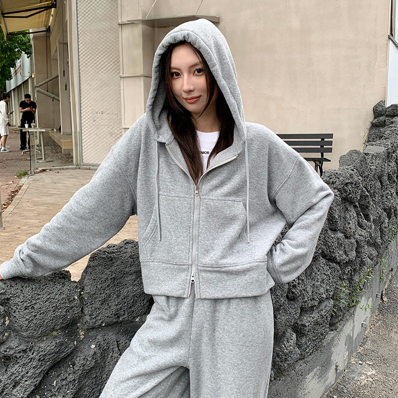 运动休闲套装女秋冬新款慵懒风