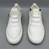 男真皮韩版 潮流夏季 白色休闲鞋 懒人一脚蹬小白鞋 板鞋 子外贸原单货