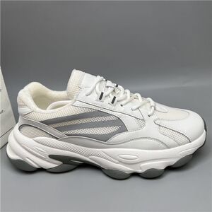 厚底复古老爹鞋男鞋加绒冬季运动休闲鞋白色百搭潮流真皮撤柜捡漏