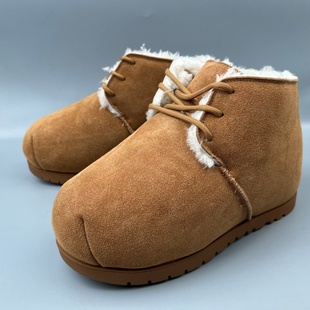 反绒皮男雪地靴撤柜捡漏保暖男鞋东北超厚大棉靴户外潮男大头短靴