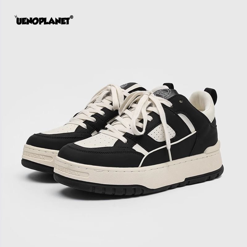 复古厚底板鞋男潮牌撤柜白鞋休闲百搭透气运动鞋真皮捡漏尾货男鞋