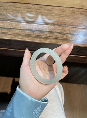 新疆和田玉晴水高冰晴白手镯泥鳅背镯子节日礼品礼物送证书礼盒