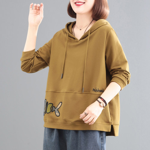 孔雀飞飞套头连帽印花女士卫衣