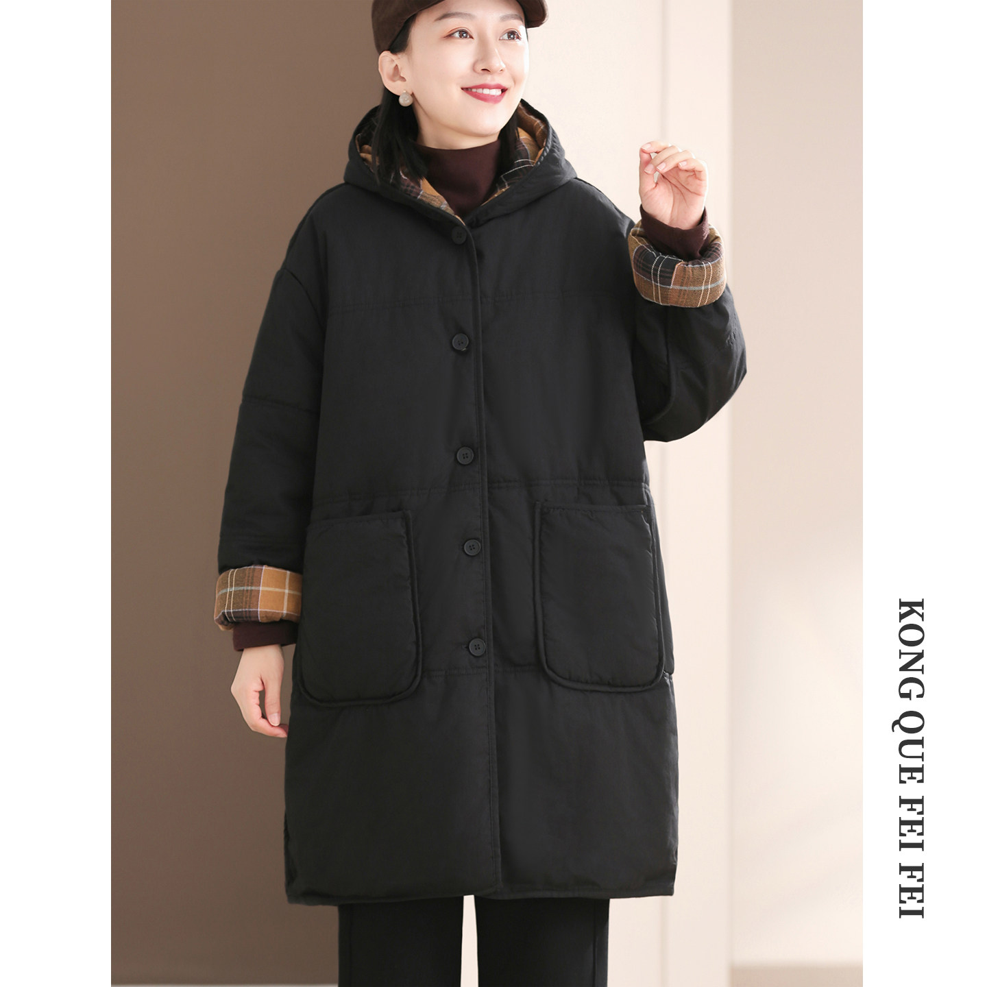 孔雀飞飞冬装韩版大码遮肉复古加厚保暖休闲棉衣女款爆款2025新款,女装/女士精品,棉衣/棉服,淘宝优惠券,粉丝福利购,淘宝优惠卷