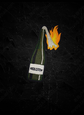 现货 美国PDW Molotov Cocktail Morale Patch莫洛托夫鸡尾酒臂章
