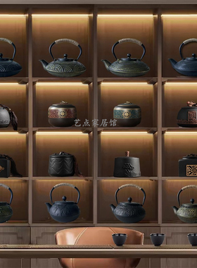 铸铁壶茶叶罐新中式摆件茶室饰品