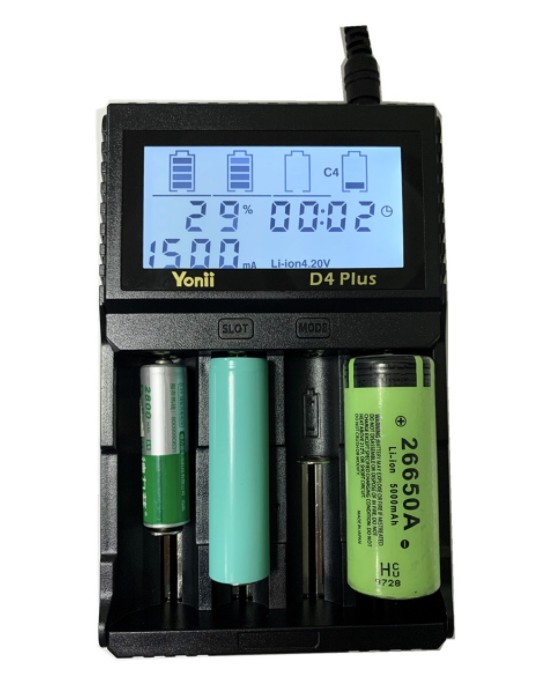 七里頂eohuok 4槽多功能充電器 鋰電池 鎳氫鎳鉻屏幕顯示D4 plus