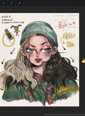 procreate干货米茶版教你用自带 笔刷画 油画油画棒质感 初学ipad