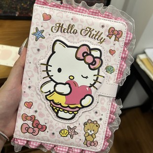 Kitty猫手账本可爱印花蕾丝花边全彩页磁吸扣硬壳笔记本A5日记本
