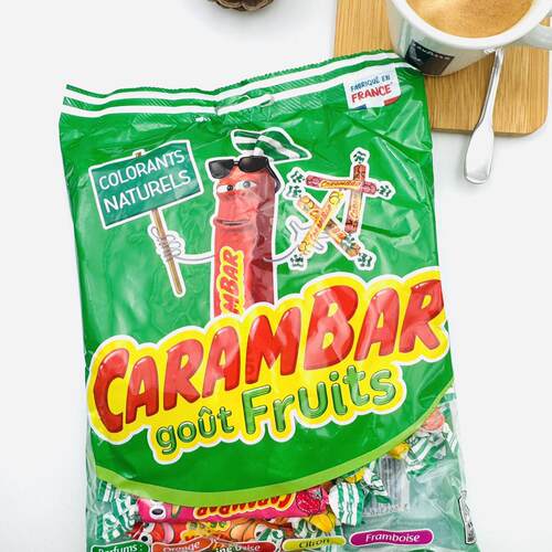 现货 法国CARAMBAR水果糖棒棒糖短长条糖海盐焦糖