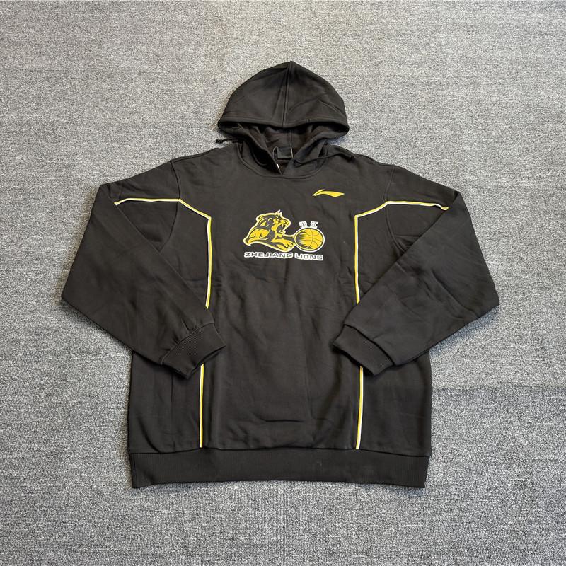 李宁赞助CBA俱乐部浙江广厦大码加绒保暖连帽运动卫衣AWDG627/629