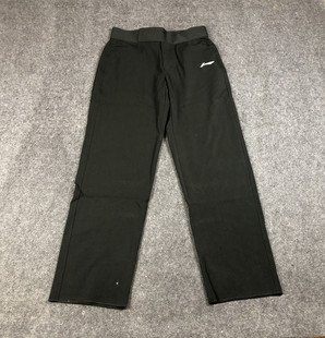 休闲西裤 李宁赞助CBA 长裤 纯黑色运动男大码 CUBA篮球联赛裁判裤