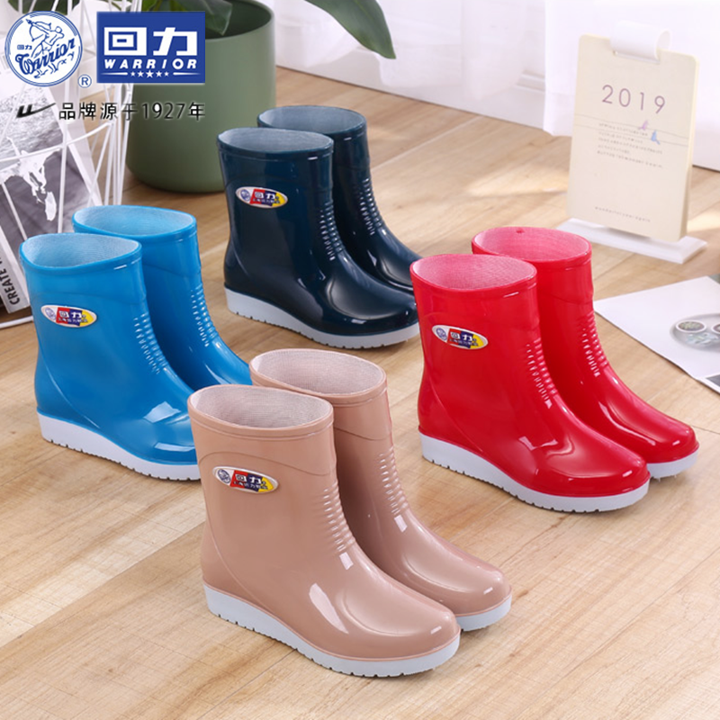 短筒雨鞋女士防滑耐磨水鞋加绒保暖水靴舒适防水胶鞋劳保中筒雨靴