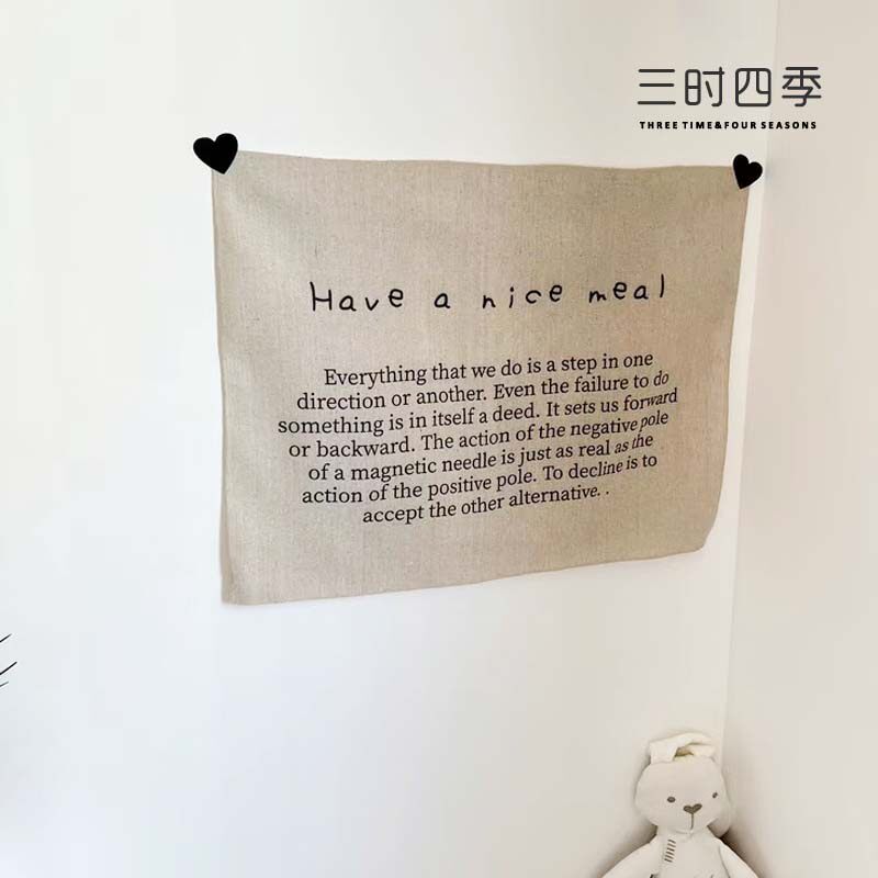 法式复古英文挂布背景布小挂毯文艺装饰挂画餐布氛围儿童拍照道具