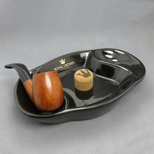 英国皇冠ROYAL CROWN烟斗专用烟灰缸骨陶瓷烟斗架2位座烟斗配件