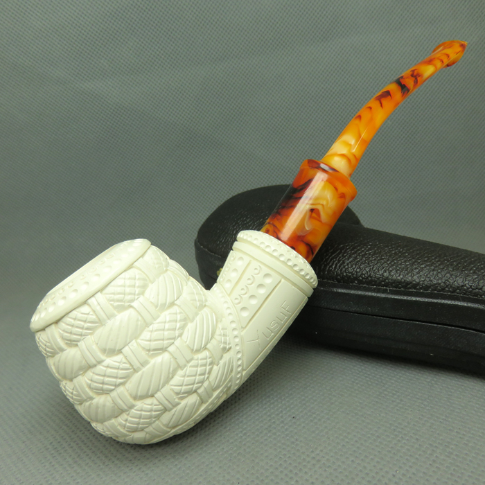 土耳其进口Hilmi cay大号海泡石烟斗原石斗师YUSUF手工雕刻花篮 1