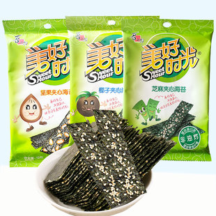 美好时光芝麻夹心海苔脆儿童食品宝宝喜之郎海苔
