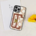 White Flower ★ Fully Edged Card Holder (with Brown Lanyard)
