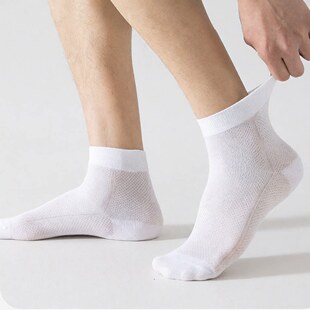 网眼吸汗休闲袜中筒袜商务袜纯色男袜夏款 薄款 透气袜 夏季 袜子男士
