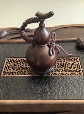 老栗色酒葫芦水壶非遗天然大漆工艺精品小葫芦夫妻和合一物一拍