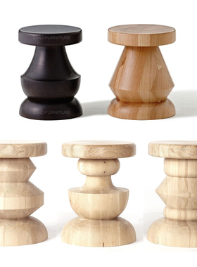 idao宜道创意个性设计师实木墩子坐凳边几边桌橡木拼接wood stool