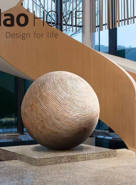 idao艺术家具酒店民宿橱窗展示玄关摆件球体雕刻装饰球网红师母球