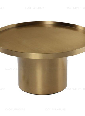 IDAO宜道创意家居设计师圆形镀铜咖啡桌沙发边几SideTable Brass