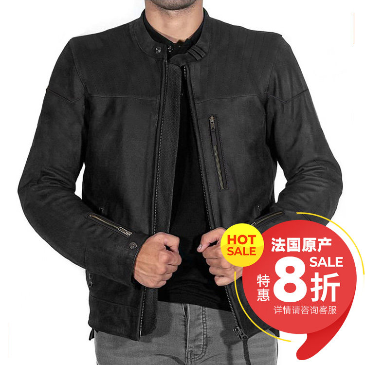 法国Furygan Clint 柔软小牛皮 复古摩托机车皮衣夹克D3O护具