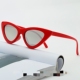 夏季 韩版 红色框猫眼墨镜女潮圆脸ins高级感时尚 防紫外线太阳镜男