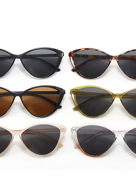 2025欧美复古黑色大框猫眼墨镜女超轻时尚圆脸显瘦防紫外线墨镜潮