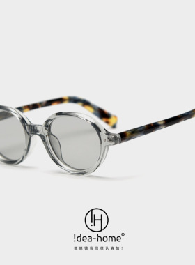 欧美复古玳瑁色椭圆偏光太阳镜女板材个性街拍小框墨镜防紫外线潮