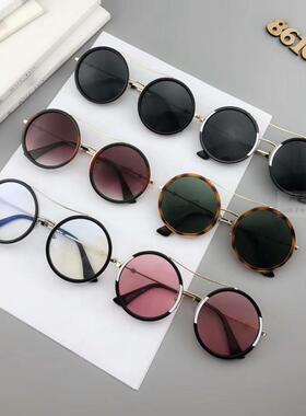 吴昕倪妮同款欧美圆框双梁个性