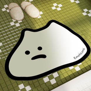 可爱猫咪浴室吸水地垫速干卫生间门口防滑脚垫硅藻泥地垫防滑地垫