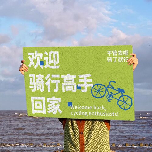BUER创意文字入户门垫家用丝圈防滑垫pvc可擦洗家用门垫耐磨脚垫