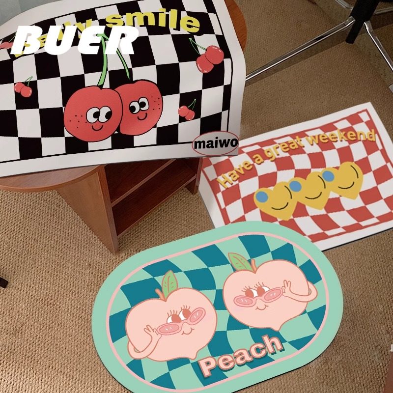 BUER棋盘格浴室地垫硅藻泥吸水软垫卫生间门口吸水速干防滑垫地毯,居家布艺,家用脚垫,淘宝优惠券,粉丝福利购,淘宝优惠卷