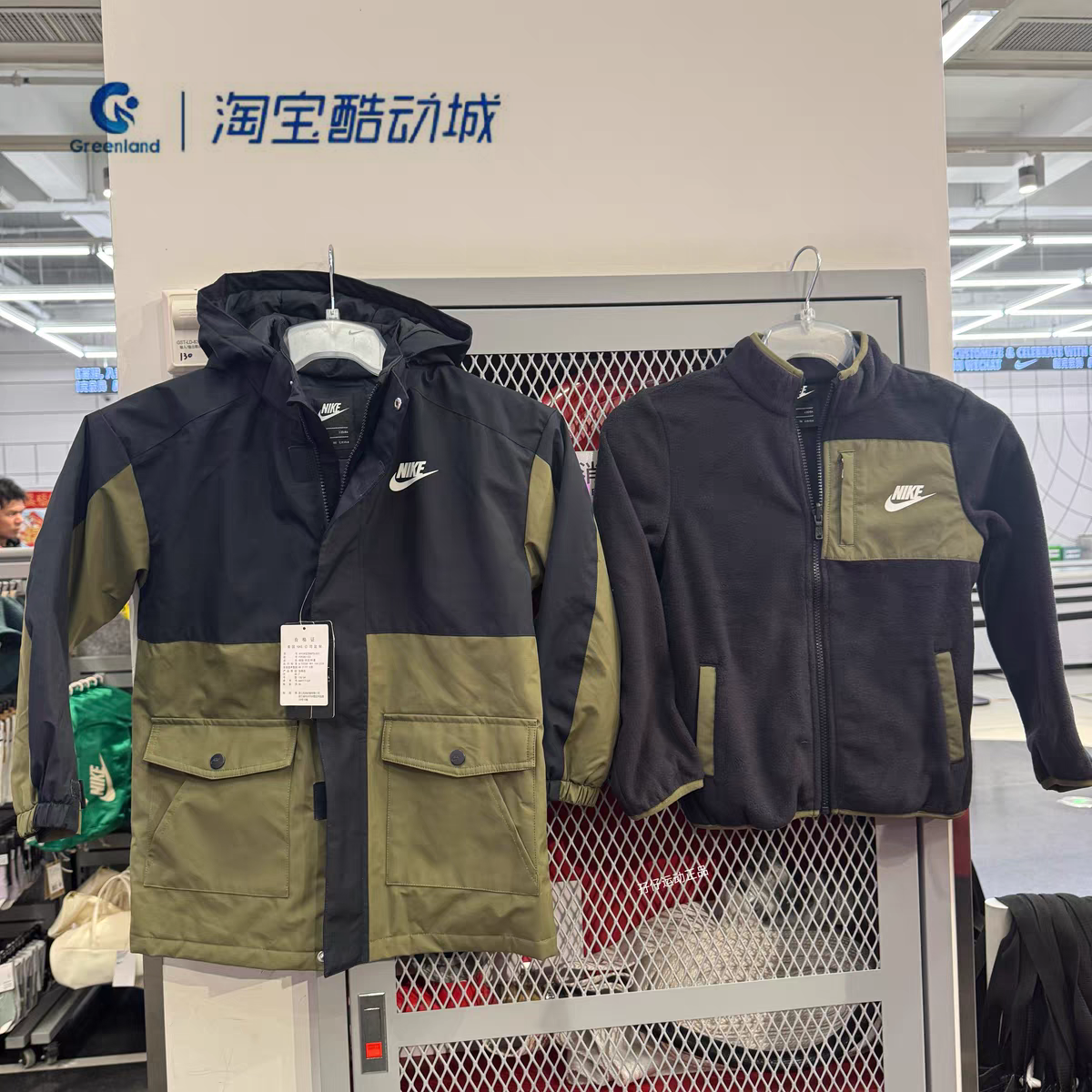 Nike/耐克 小童秋冬季舒适防风保暖三合一可拆卸冲锋衣FD9280-222