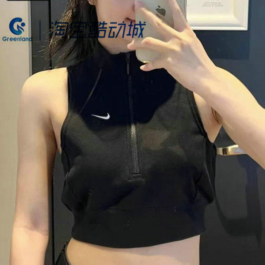 Nike/耐克女士修身休闲舒适短款法式毛圈无袖背心FV7492-010