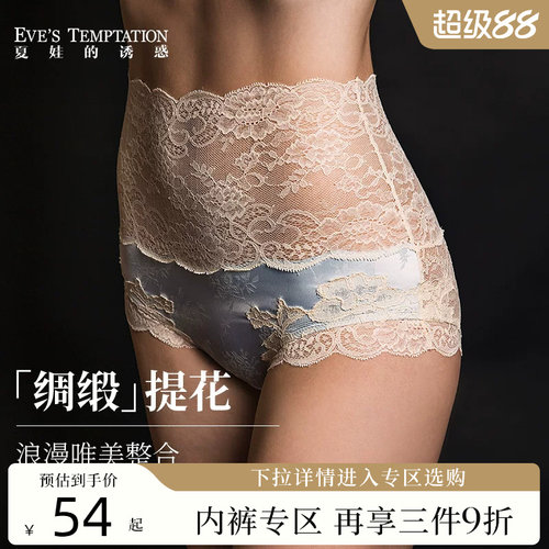 夏娃的诱惑蕾丝女性感中高腰内裤