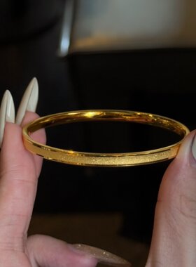 千夕 足金999新品筷子手镯黄金手镯女款情人节生日礼物送女友