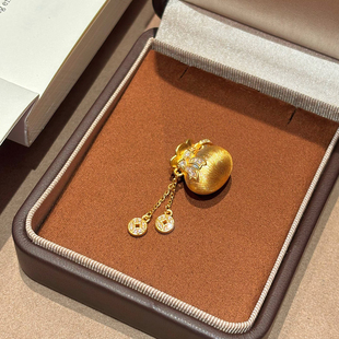 千夕 足金999聚财福袋黄金吊坠国风招财女士情人节生日礼物送女友