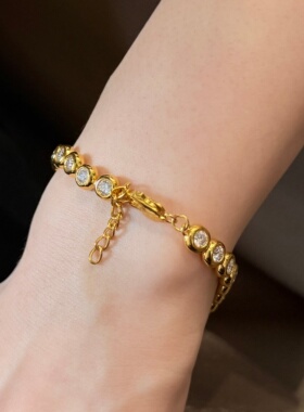 千夕 足金999金泡泡手链黄金手链女款七夕情人节生日礼物送女友