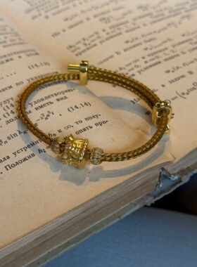 千夕足金999点钻小醒狮黄金手镯女款七夕情人节生日礼物送女友