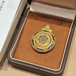 千夕 送女友情人节生日礼物 足金999转动青花瓷葫芦黄金吊坠女款