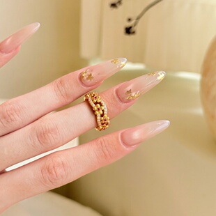 千夕足金999点钻桂花戒黄金戒指女款情人节七夕生日礼物送女友