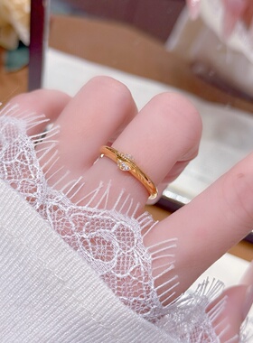 千夕 足金999星球环绕戒指黄金戒指女款求婚情人节生日礼物送女友