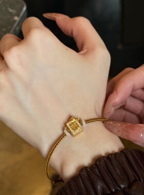 千夕 足金999招财手绳黄金手环女款情侣新年情人节生日礼物送女友