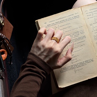 千夕足金999鸢尾花皇冠戒黄金戒指可爱女款情人节生日礼物送女友