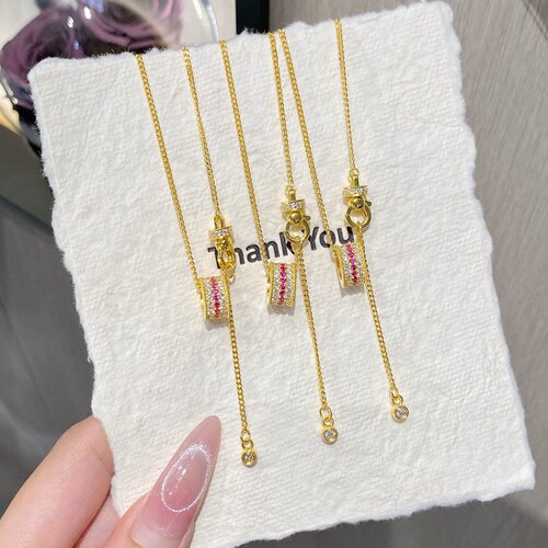 千夕 足金999红宝路路通项链黄金项链女款情人节生日礼物送女友