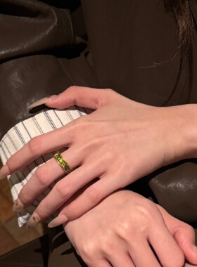 千夕足金9995D千里江山戒黄金戒指女款送女友七夕情人节生日礼物